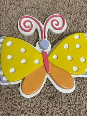 Butterfly room decor with wall hook 6.5 inches wide